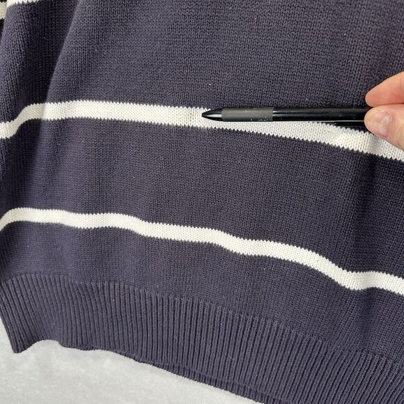VTG Ralph Lauren Polo Jeans Co Striped 1/4 Zip Pullover Sweater RL Flag Size XL - Picture 10 of 10